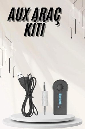 Yeni Nesil Bluetooth Aux Araç Kiti Siyah TV Tablet Telefon Araç Araba