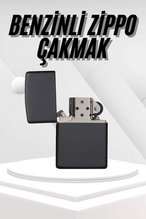 Hediyelik Zarif  Siyah Benzinli Çakmak