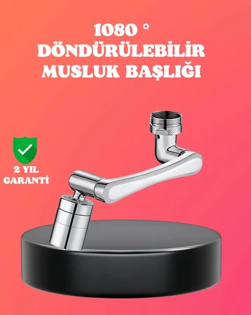 1080° Dönebilen Püskürtme Filtreli Musluk Başlığı Su Tasarruflu