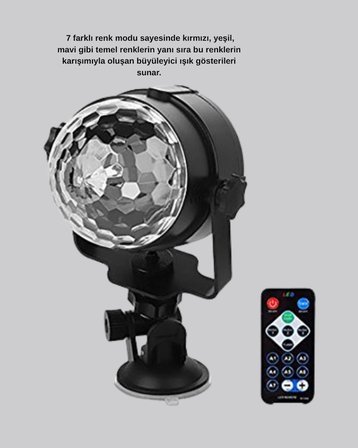Ritme Duyarlı LED Disko Topu – Renkli Işık Gösterili Parti Lambası