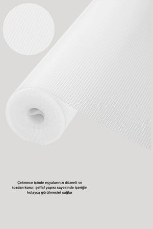 10 Metre Şeffaf Silikonlu Kaymaz Çekmece İçi Düzenleyici