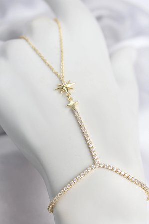 Gold Renk Pirinç Zirkon Taşlı Kutup Yıldızı Model Şahmeran