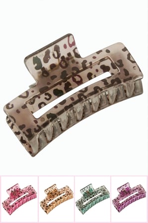 Leopar Desenli Dikdörtgen Mandal Toka 8 cm