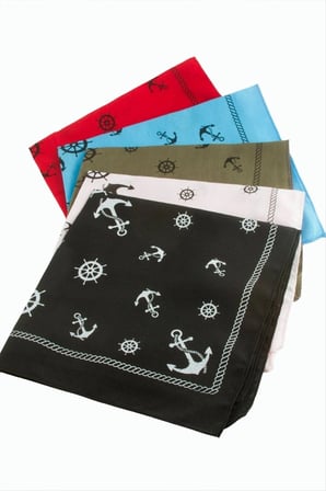 Dümen Çapa Desenli Keten Bandana 50*50