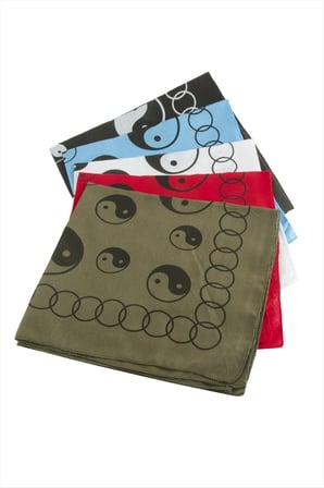 Yin Yang Desenli Keten Bandana 50*50