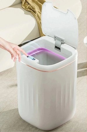 Temassız Sensörlü 20 Litre Çöp Kovası UV Işıklı Koku Geçirmez Mutfak Banyo Kullanımı
