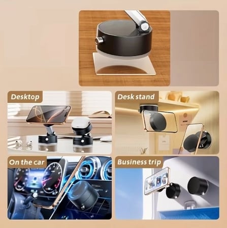 Mıknatıslı Katlanabilir Telefon Tutucu - Torpido ve Cam Uyumlu