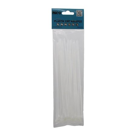 25'li Cırt Kelepçe - Plastik - Beyaz Renk - Kablo Bağı