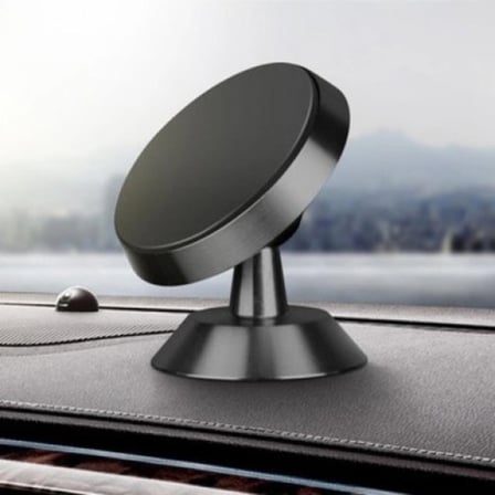 Araç Torpidosuna Yapışan Mıknatıslı Telefon Tutucu - Siyah - 360 Derece Dönebilen