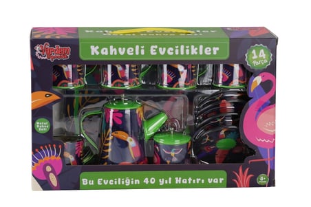 ATF-996-7A-10A 14 PARÇA DESENLİ METAL ÇAY SET