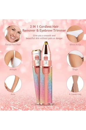 2in1 USB Şarjlı Yüz ve Kaş Tüy Alıcı, Tahrişsiz Hassas Kesim ve Premium Simli Gövde