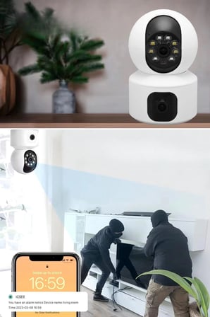 Yosee Uygulama Çift Kameralı Wifi Bağlantılı Gece Görüşlü Ev Tipi Güvenlik Kamerası