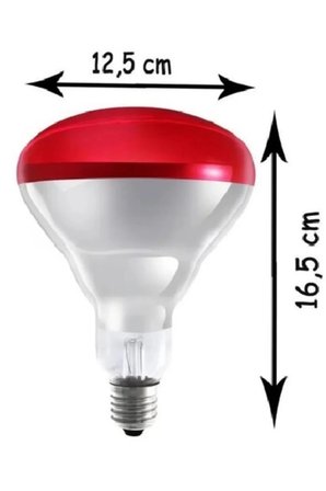 250W Kızılötesi (infrared) Isıtıcılı Hayvan Isıtma ve Kuluçka Lambası (Kırmızı Işık) E27 (Kalın Duy)