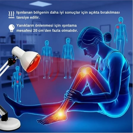 150w Kızılötesi (infrared) Isıtıcılı Fizik Tedavi Lambası (Kırmızı Işık) E27 (Kalın Duy)