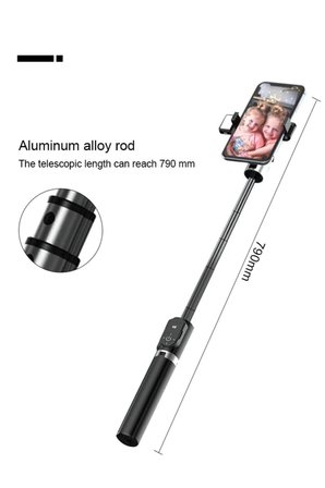 Led Işıklı Selfie Çubuğu Bluetooth Kumandalı Kablosuz Tripot Selfie Monopod Selfie Stick (Pembe)