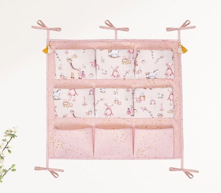 Baby 9 Cepli Bağlamalı Beşik Kenarı Düzenleyici (pembe)