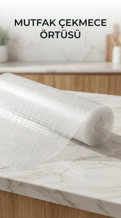 Mutfak Raf ve Çekmece İçin Şeffaf PVC Koruyucu Örtü 45x300 cm
