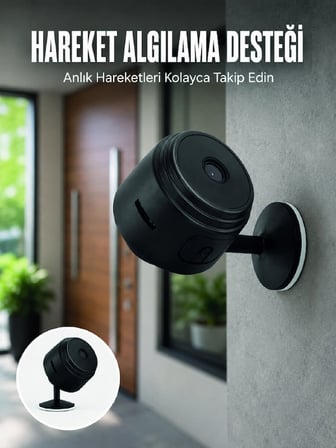 A9 HD Mini Güvenlik Kamerası Wi-Fi Bağlantılı Manyetik Tabanlı Ev ve Ofis Kamerası