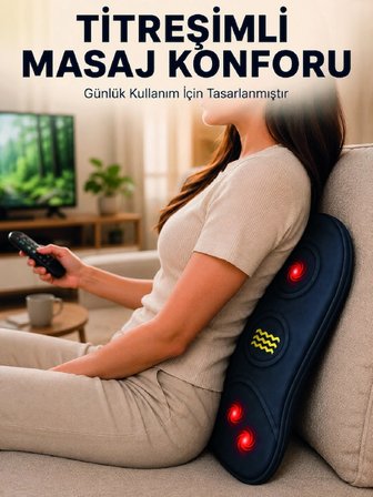 Ergonomik Isıtmalı Bel Masaj Minderi Sırt Destek Minderi