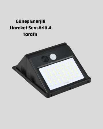 Güneş Enerjili Sensörlü Dış Mekan Duvar Lambası – 3 Modlu, 2200mAh Pil, 120° Algılama