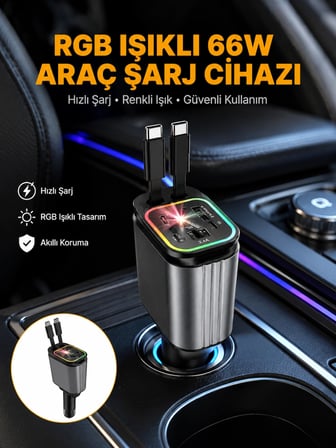 Kia, Seat, Mazda, Mitsubishi Araçlar için Çok Fonksiyonlu Araç Şarj Adaptörü Yeni Nesil