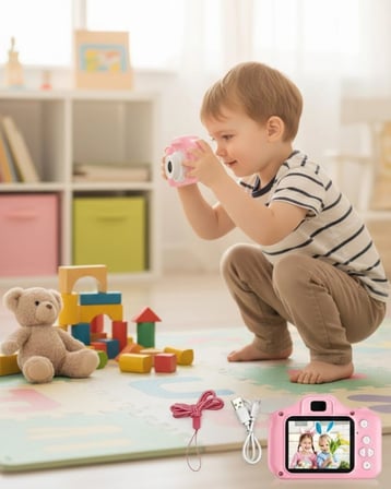 Taşınabilir HD Dijital Kamera Video Kayıt Fotoğraf Çekim USB Bağlantılı Şarjlı