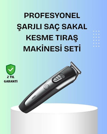 Kuaför Tipi Şarjlı Saç ve Sakal Kesme Makinesi Güçlü Motorlu