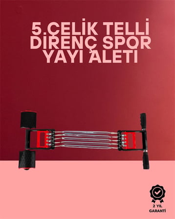 Ayarlanabilir Elastik Yaylı Ergonomik Tasarımlı Kas Güçlendirme Seti