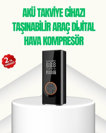 Akü Takviye Cihazı Jump Starter ve Dijital Hava Kompresörü
