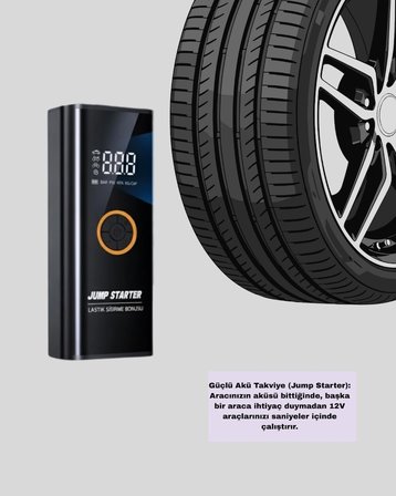Akü Takviye Cihazı Jump Starter ve Dijital Hava Kompresörü