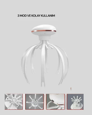 Taşınabilir Elektrikli Kafa Masaj Cihazı Sessiz Motor ve Ergonomik Tasarım