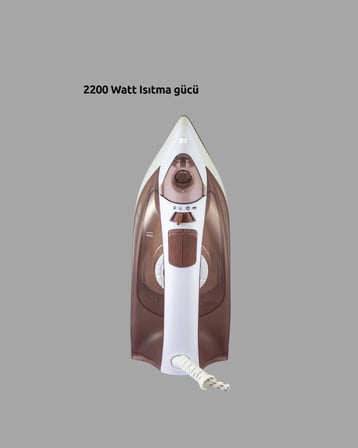 Buharlı Ütü 2200W Kireç Önleyici Self Clean Damlatmaz Kahverengi