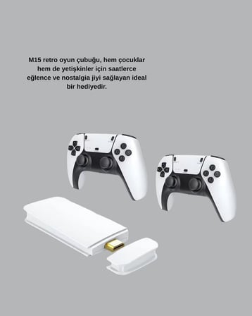 2 Kablosuz Kollu HDMI Uyumlu M15 Oyun Konsolu