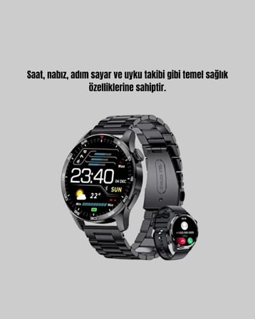 Bluetooth Akıllı Saat – Nabız, Adım Sayar, Uyku Takibi ve Spor Modlarıyla Akıllı Yaşam Asistanı