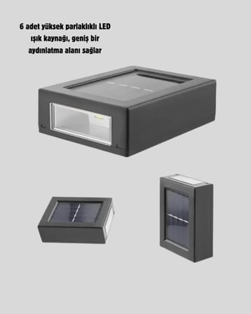 Güneş Enerjili 6 LED Solar Lamba – Fotoselli, Su Geçirmez ve Çevre Dostu Bahçe Işığı