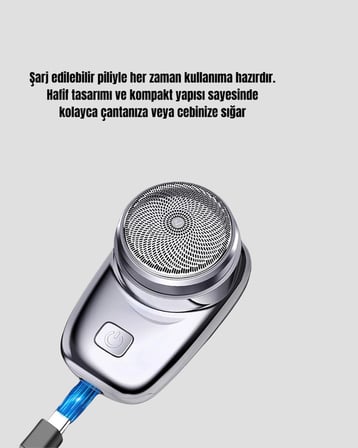 Taşınabilir Şarjlı Mini Tıraş Makinesi – Hassas Kesim, Hızlı Şarj, Kolay Temizlik