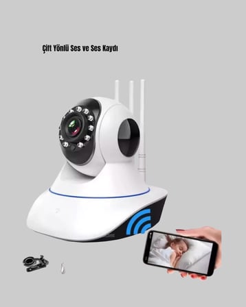 Full HD Akıllı IP Kamera – Gece Görüşlü, Hareket Sensörlü, Çift Yönlü Ses ve Online Kayıt Özellikli