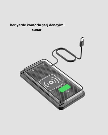 Manyetik Kablosuz Şarj Pedi 15W Hızlı Şarj Kaymaz Silikon Qi Destekli