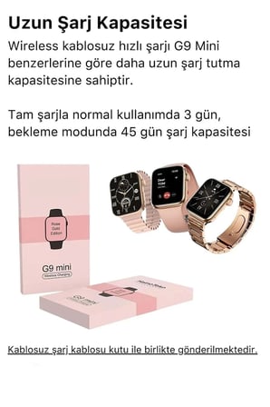 Mini Kadın Akıllı Saat, Rose Gold Kasa ve Çelik Kordon ile Nabız, Uyku, Adım Takibi ve GPS Özellikli