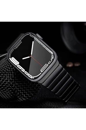 Apple Watch Uyumlu Gri Çelik Kordon, 44-45-49mm Ekran Boyutları İçin Uygun Metal Bileklik
