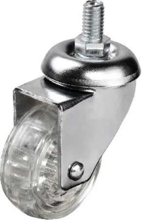 302 - 50x20 Mm Şeffaf Makaralı Vidalı Teker