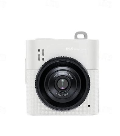 Mini Dijital Kamera 64mp 16x Digital Zoom Retro Vintage 1.4’’ekranlı Video Kamera Taşınabilir Tasarım Beyaz