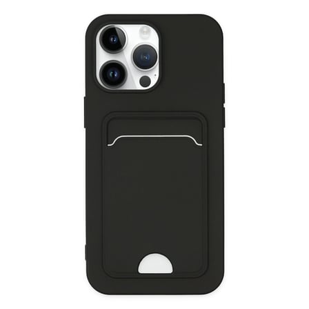 Apple İphone 14 Pro Kılıf Kelvin Kartvizitli Silikon - Siyah