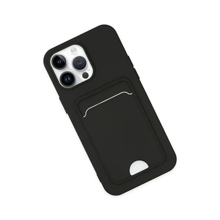 Apple İphone 14 Pro Kılıf Kelvin Kartvizitli Silikon - Siyah