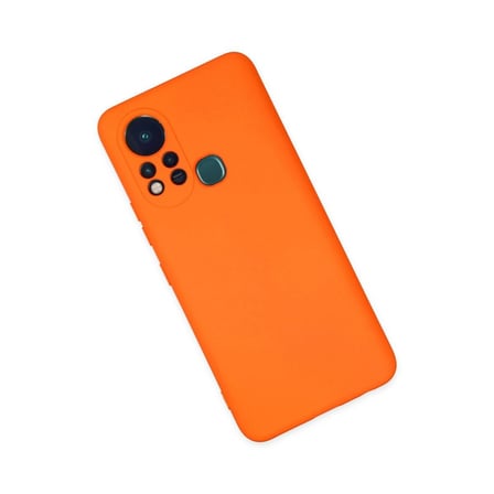 İnfinix Hot 11s Kılıf Nano İçi Kadife Silikon - Turuncu