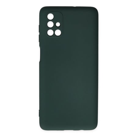 Samsung Galaxy M51 Kılıf Nano İçi Kadife Silikon - Koyu Yeşil