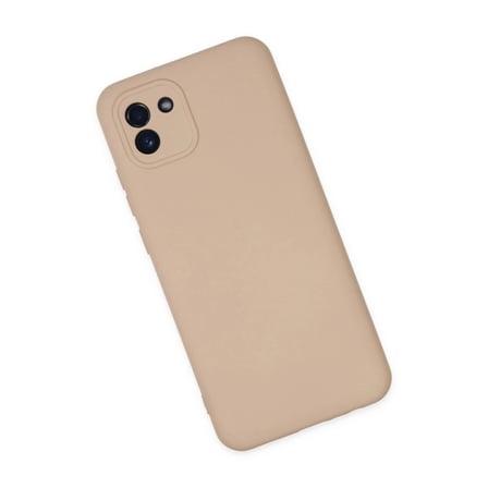 Samsung Galaxy A03 Kılıf Nano İçi Kadife Silikon - Pudra