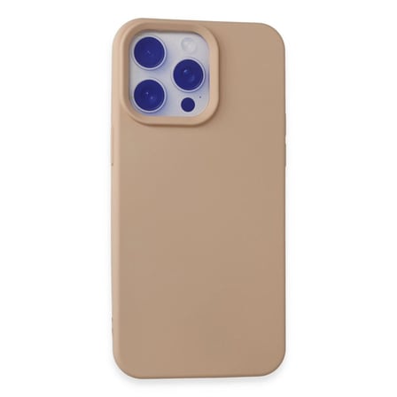Apple İphone 15 Pro Max Kılıf Nano İçi Kadife Silikon - Pudra