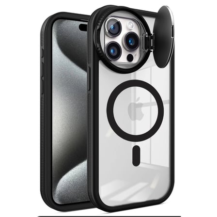 Apple İphone 15 Pro Kılıf Teleskop Lens Magsafe Silikon Kapak - Siyah