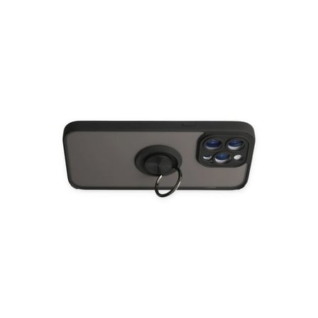 Apple İphone 14 Pro Kılıf Montreal Yüzüklü Silikon Kapak - Siyah